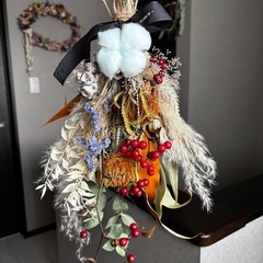 ドライフラワー クリスマス スワッグの画像