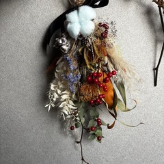 ドライフラワー クリスマス スワッグの画像