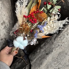 ドライフラワー クリスマス スワッグの画像