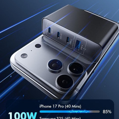 ☆★新品未使用★☆ 充電器 Type-C 100W【2025新登場・超低温・4台同時に急速充電】タイプc 充電器 GaNIII技術/PSE技術基準適合/折りたたみ式プラグ usb コンセント pd 急速充電器 出張・旅行 PD3.0対応 MacBook/iPad/iPhone 17 / 16 / 15 / Android/Galaxy スマートフォン ノートPC 各種 その他機器対応の画像