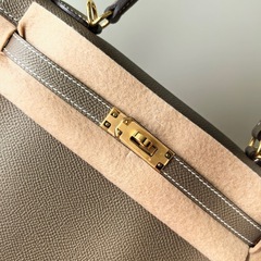 エルメス ケリー25 外縫い エプソン エトゥープ G金具 W 刻印の画像