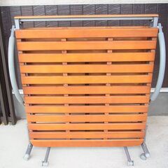 折り畳みベッド　折畳　シングルサイズ　パイプ　木製の画像