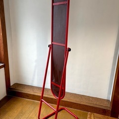 姿見　全身鏡　レッドの画像