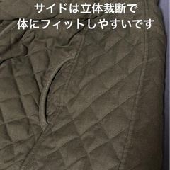 ユニクロ ボアフリースパーカ カーキ 緑 キルティングジャケット　裏ボアの画像