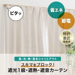 【ニトリ】遮光1級・遮熱・遮音カーテン 2枚　ベージュ　178cmの画像