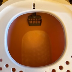 【受渡し決定】猫用トイレ  コーラルピンク①の画像