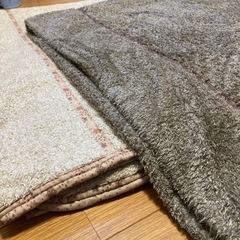 中古毛布　セミダブル2枚セット　大判サイズ　養生　保護布の画像