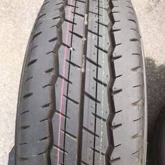 ☆25年製 新車外し キャップ・ナット付☆ ハイエース 純正 スチール 15インチ 6J 6穴 ET35 ダンロップ 195/80R15 LT 2025年 4本 YS263の画像