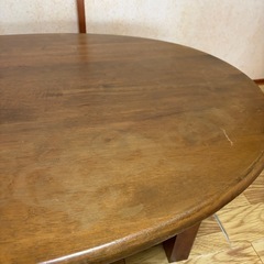 【終了】ローテーブル テーブル 卓 机 丸テーブル 座卓 ローテーブル 傷ありの画像