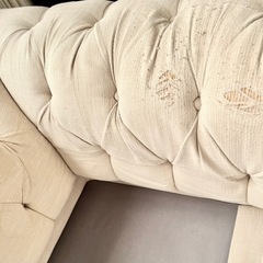 レア物【完売】kinoチェスターフィールドスタイル 2〜3人掛けソファー アイボリー の画像