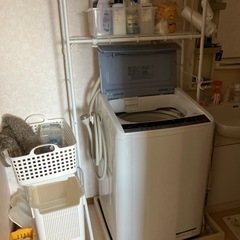 洗濯機置き場用収納棚　収納ラックの画像