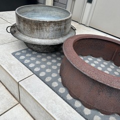 【餅つきなどに最適‼️】羽釜とアサヒ軽金属製アルミ蒸し器セット‼️の画像