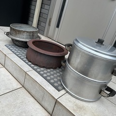 【餅つきなどに最適‼️】羽釜とアサヒ軽金属製アルミ蒸し器セット‼️の画像