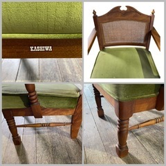 KASHIWA 柏木工 ダイニングチェア 2脚セット アームチェア ヴィンテージ レトロの画像
