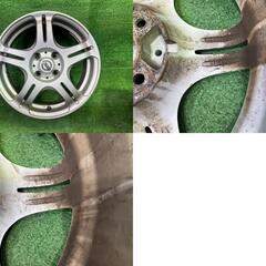 【中古】 日産 NISSAN 純正 純正 ノート オプション ｱﾙﾐ ｼﾙﾊﾞｰ 15ｲﾝﾁ 6J 4穴 4本 100 +40 ホイール アルミ シルバーの画像