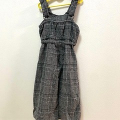 冬用　チェック　フリル　オーバーオール　130 120 サロペット　オールイン　子ども服　女の子の画像