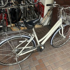 27インチ　ブリヂストン　アルベルトロイヤル　内装5段変速　点灯虫　ベルトドライブ　L型　パールホワイトの画像