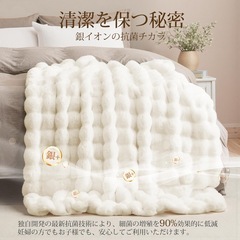 新品　ふわとろ毛布 モコモコ毛布 厚手 セミダブル 160×200 アイボリー 白 ブランケット 洗えるの画像