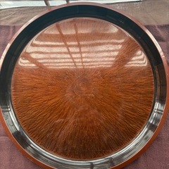 丸型　茶色　お盆④の画像