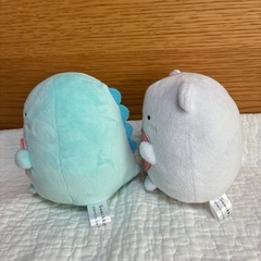 すみっコぐらし　ハート　とかげ・しろくま　ぬいぐるみの画像