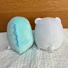 すみっコぐらし　ハート　とかげ・しろくま　ぬいぐるみの画像