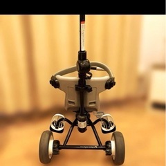 折りたたみおさんぽコンポ グレー ハンドル付き 子供三輪車の画像