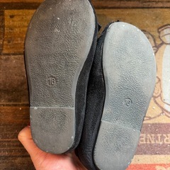 16.0㎝　シューズ　ブラック　黒の画像