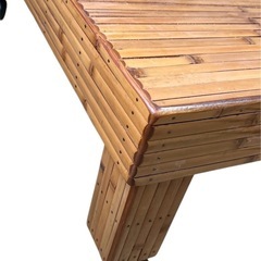 ★12月20日まで‼️限定‼️ 美品❗️  定価約18万 梅里竹芸 ベッド シングル テーブル　キャスター付き 竹家具の画像