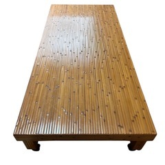 ★12月20日まで‼️限定‼️ 美品❗️  定価約18万 梅里竹芸 ベッド シングル テーブル　キャスター付き 竹家具の画像