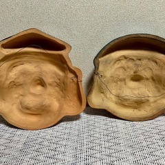 昭和レトロ お面 恵比寿様 大黒天 置物 2点セット 壁掛け 縁起物 インテリア 七福神の画像