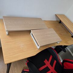 ゲーミングチェア＋テーブル（プリンタ台、ディスプレイ台付き）　セットでの画像