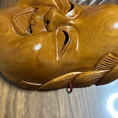 (決まりました)お多福の面　木彫りの画像