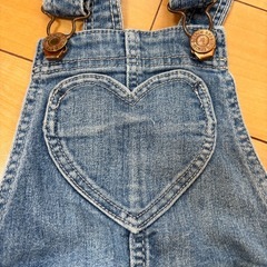 デニム サロペット ハートの画像