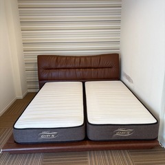 クイーンベット  ベットフレーム マットレスの画像