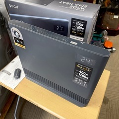 ①【展示未使用品‼️】クワッズ 省エネ大風量スリムパネルセラミックヒーター 電気ファンヒーター  ワイドエナヒート 暖房器具 リモコン付き グレー♪の画像