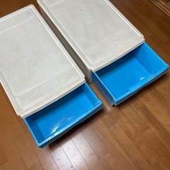 衣装ケース　衣類ケース　2個セット　ブルーの画像