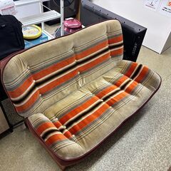 80年代ヴィンテージ ソファ ストライプ柄モケット張り 2人用の画像