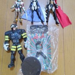 戦隊戦士フィギュア　5個セット　未使用等　1997年頃　経年保管品のためキズ汚れ少々有りの画像