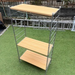 ベルメゾン　幅90cm ハンガーラック　ユニットシェルフ　可動棚の画像