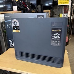 ③【超美品‼️】クワッズ 省エネ大風量スリムパネルセラミックヒーター 電気ファンヒーター  ワイドエナヒート 暖房器具 リモコン・取扱説明書欠品 グレー♪の画像