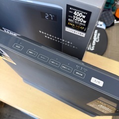 ③【超美品‼️】クワッズ 省エネ大風量スリムパネルセラミックヒーター 電気ファンヒーター  ワイドエナヒート 暖房器具 リモコン・取扱説明書欠品 グレー♪の画像