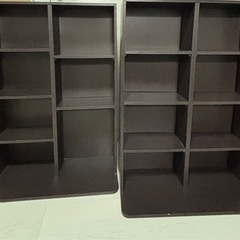 黒色の本棚×2の画像