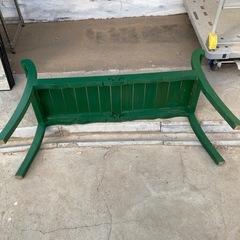 キッズベンチ ガーデンチェア 木製 グリーン 長椅子 の画像
