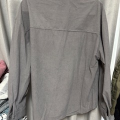 コーデュロイ　長袖　シャツ　ダークグレーの画像