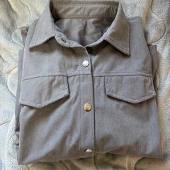 コーデュロイ　長袖　シャツ　ダークグレーの画像