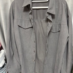 コーデュロイ　長袖　シャツ　ダークグレーの画像