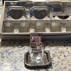 【新品未使用】台座付き！レトロな！グラスセットの画像