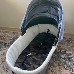 新品未使用・箱無し　エアバギー ドーム3 コット(メランジデニムのラージ)&ドームマット(カモフラージュ)&コットカバー(サンド)の3点の画像