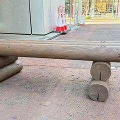 木製　屋外長椅子の画像