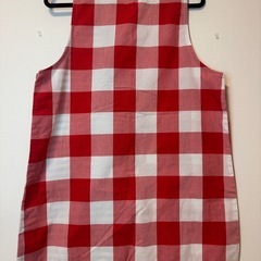 スヌーピー エプロン Mサイズ 赤チェック柄の画像